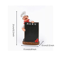 Chef Statue with Menu Board Classic Ornament Collectible for Food Lovers