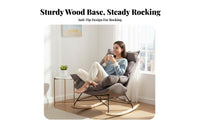 Light Luxury design Upholstered Highspine rocking seat Soft Upholstery Modern Upholstered rocking seat Plush Cushioning Rocking Chair Padded Seat for Adults, Homeowners, New Parents, Balcony, Bedroom, study corner, Home Office