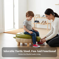 Turtle Ottoman Good Fortune Symbol Low Stool Sturdy Legs for Living Room, Adults