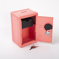 Mini Metal Coin Bank with Lock for Kids, Home Storage Box