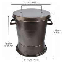 Briquettes Quencher Bucket Large Capacity Briquettes Smothering Bin Heat-Resistant Metal Restaurant Supply for BBQ Shop Owners