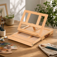 Tabletop Easel with Storage Drawers Adjustable Sketch Box Easel with Drawers Portable for Students, Beginners, Studio, Classroom