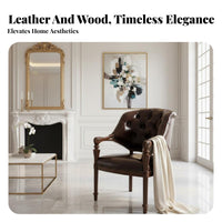Leather Club Chair US-Inspired and Design Armchair Vintage Design Luxury Feel for Book Lovers, Adults, Living Room, Home Office