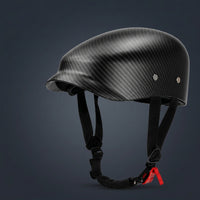 Motorcycle Half Helmet Retro Half Motorcycle Helmet Carbon Fiber Pattern Quick-Release for Motorcyclists, Motorcycling