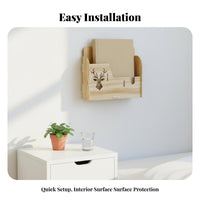 Adhesive Organizer Rack No-Drill Installation Wall Shelf Built-in Phone Holder