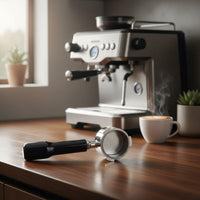 Coffee Machine Handle Bottomless Espresso Portafilter Stainless Steel Three-ear Design Wooden Handle Suitable for Barista Training Home Cafe Office Brewing