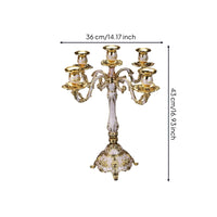 5-Arm Candelabra Ornate Candelabrum Shiny for Table Centerpiece, Banquet
