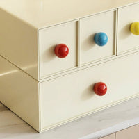 Desktop Drawers Desk Organiser, Stackable Storage Drawers for Cosmetics & Tissues, Cream PP Modern Chinese Design