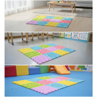 12 Pieces Interlocking Sensory Puzzle Mat Silicone Puzzle Floor Mat Soft Sensory Floor Tiles Bright for Children, Toddlers, Playroom, Classroom, Nursery