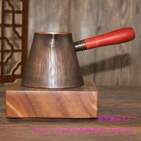 Handmade Solid Copper Tea Pitcher with Long Handle
