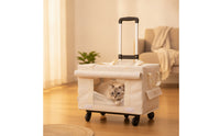 Soft-Sided Rolling Pet Carrier Telescopic Wheeled Pet Carrier Sturdy Retractable for Dog Owners
