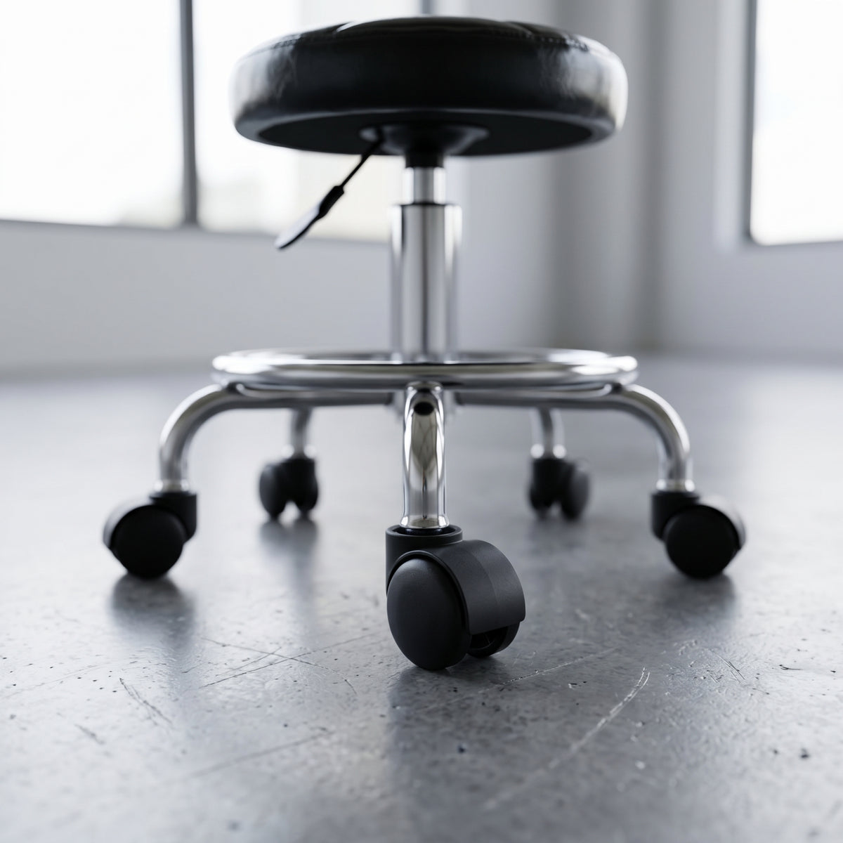 Adjustable Swivel Bar Stool with Backrest and Wheels for Home Bar or Salon
