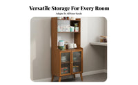 Living Room Tea Cabinet Large Capacity Dining Room Sideboard Buffet Cabinet with Glass Doors Nordic Style Storage for Homeowners Suitable for Entryway Hallway Dining Area Living Room