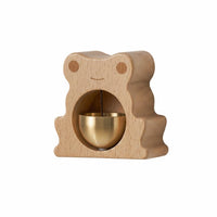 Japanese Design Entryway Brass Bell Crisp Pleasant Sound Wooden Frame Door Chime Solid Wood for Shop, Bedroom