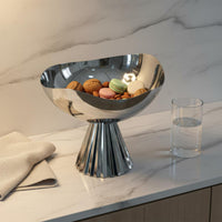Stainless Steel Fruit Bowl Easy to Polished Metal Fruit Plate Stable Base Table Decor for Living Room