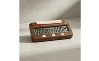 Wood-Grain Chess Clock with Paddles Battery-Operated Digital Chess Clock Portable Count down for Students
