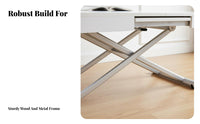 Space-Saving transformable Coffee-to-Dining Table 2-in-1 Design transformable elevateTop Coffee Table Height-Adjustable Living Room Furniture Multi-Functional for Small Apartment Dwellers, Home Office Workers, homeowners