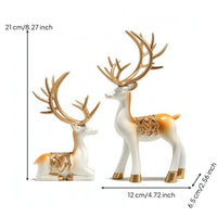 Deer Figurines with Antlers Sculpted Deer Figurines Elegant for Shelf