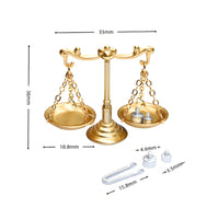 Miniature Balance Scale with Weights Realistic Balance Scale with Weights Compact for Study Desk