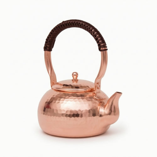 Hammered Copper Kettle Polished Copper Teapot Handcrafted Kettle with Lid for Tea Lovers, Collectors