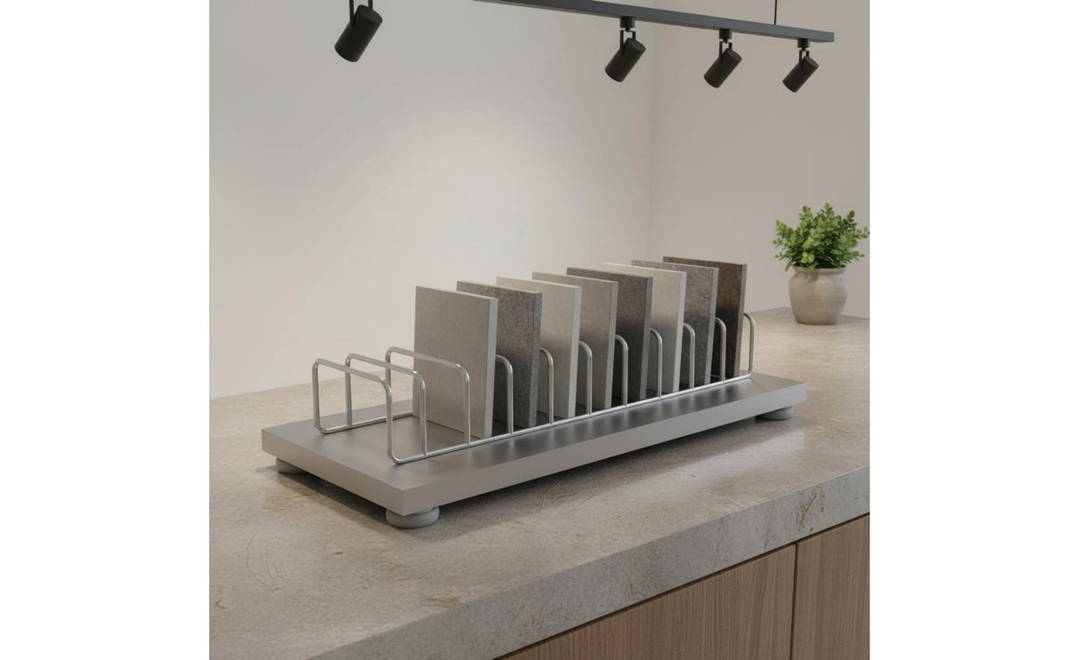 Countertop Display Rack with Slots Neat Tile Display Rack with Card Slots Sturdy for Design Professionals, Showroom, Studio