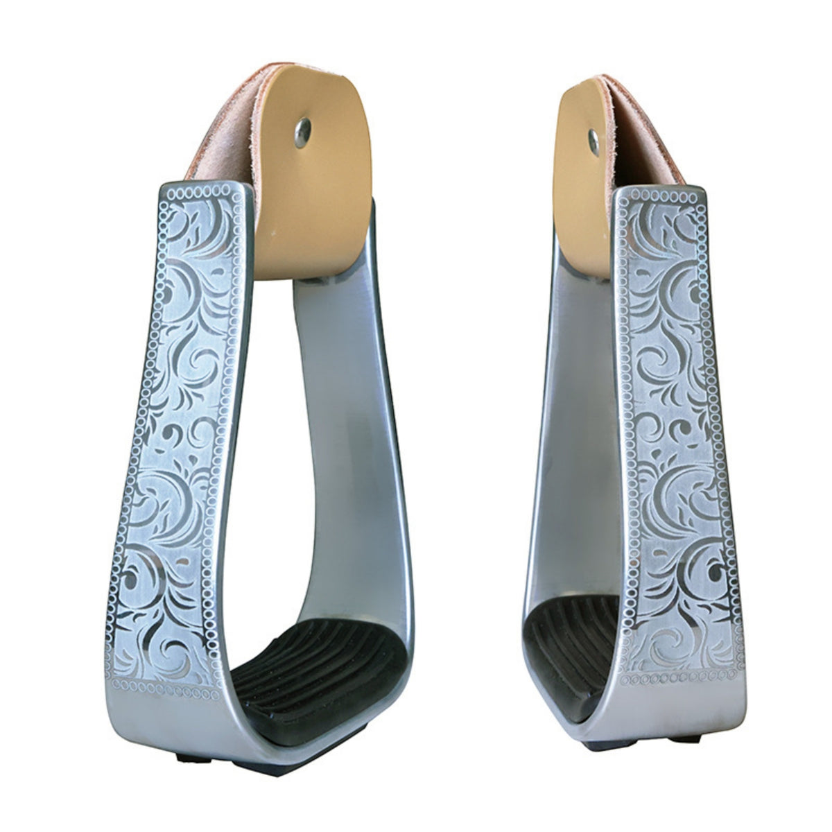 Aluminum Stirrups with Rubber Pad Non-Slip Stirrups with Rubber Pad Firm Hold Tack for Adults