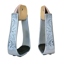Aluminum Stirrups with Rubber Pad Non-Slip Stirrups with Rubber Pad Firm Hold Tack for Adults