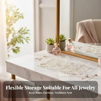 Compartment Jewelry Holder Transparent Clear Acrylic Organizer Tray Divided Earring Accessories Storage Containers for Closet