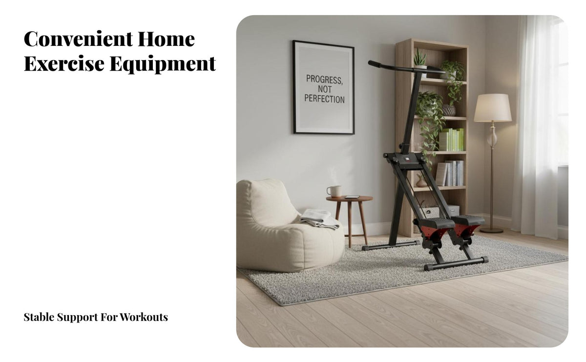 Anti-Slip Pedals Stair Climbing Exercise Machine Space-Saving Home Gym Stair Stepper Stable Triangular Structure Foldable Vertical Climber Low-Effect Cardio for Beginners, Adults, Seniors