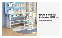 Adjustable Kids Desk Chair Set Rounded Corners Kids Desk and Chair Set children's Writing Table with Storage for Drawing, Home, Bedroom