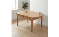 Wooden Extendable Round Dining Table Space-Saving Extendable Dining Table Adjustable Furniture Compact for Families
