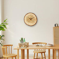 Annual Circle Clock No Installation Wood Slice Wall Clock Decorative