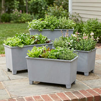 Rectangular Planter Box, Sand Speckled Plant Pot for Vegetables, Low Maintenance Pots for Plants Outdoor Patio