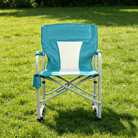 Folding Rocking Chair Padded High-Back Camping Chair Portable for Campers, Anglers, Tailgating, Patio