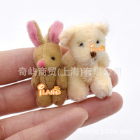 1:12 Dollhouse Miniature Articulated Bear and Rabbit Figurines