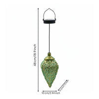 Wrought Iron Solar Lantern Weather Resistant Hollow Metal Projection Lamp