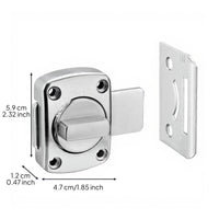 Slide Bolt Door Lock, No-Drill Hasp Latch for Bathroom, Bedroom, Closet, Enhanced Privacy, Easy Installation, Stainless Steel