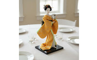 Japanese Geisha Doll Exquisite Details Silk Geisha Statue Handmade for Wedding