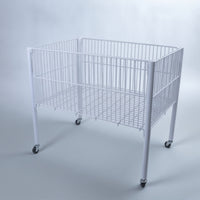 Wire Storage Basket with Wheels Breathable Rolling Wire Basket Cart Wheeled