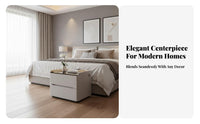 Smart Nightstand Modern Design Illuminated Charging Stand Ample Drawer Space