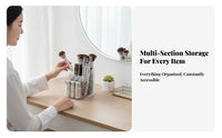 Multi-Section Makeup Organizer Transparent Design Multi-Compartment Storage Box