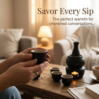 Ceramic Wine Warmer Set, 7-Piece Minimalist Japanese Style