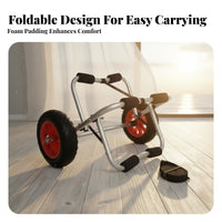 Foldable Kayak Cart 75kg Load Capacity Kayak Cart Foldable Boat Trolley Includes Fastening Strap Small Boat Trolley for Docks