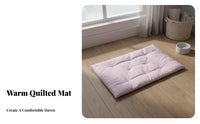 Winter Warmth Washable Dog Mat Thick Cotton Filling Dog Sleeping Pad Cartoon Print for Crate, Indoors, Living Room