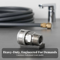 Stainless Steel Construction Pressure Washer Hose Swivel Connector Heavy Duty 3/8 Inch Quick Connect Adapter Time Saving for Car Detailers