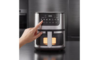 Nonstick Air Fryer Brushed Electronic Air Fryer Adjustable Temperature Cooker Presets for Kitchen
