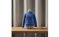 Fitted Crew Neck Doll Sweatshirt Soft Blue Doll Sweatshirt Cozy