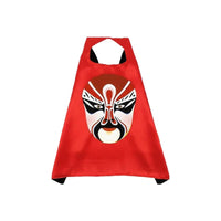 Cultural panache Chinese theatrical face covering Cape attention-grabbing-Catching Design Performance Wear striking hues Costume Cloak Adjustable Fit for Children, actors, School Plays, the childed Events, celebration event, Dance Recitals