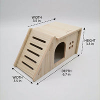Wooden Hamster House and Villa Multi-Piece Set, Solid Wood Habitat with Hamster Swing, Climbing Ladder and Hideouts for Dwarf Hamsters Gerbils