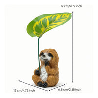 Sloth Statue with Umbrella Outdoor Sloth Garden Statue Miniature for Gardeners